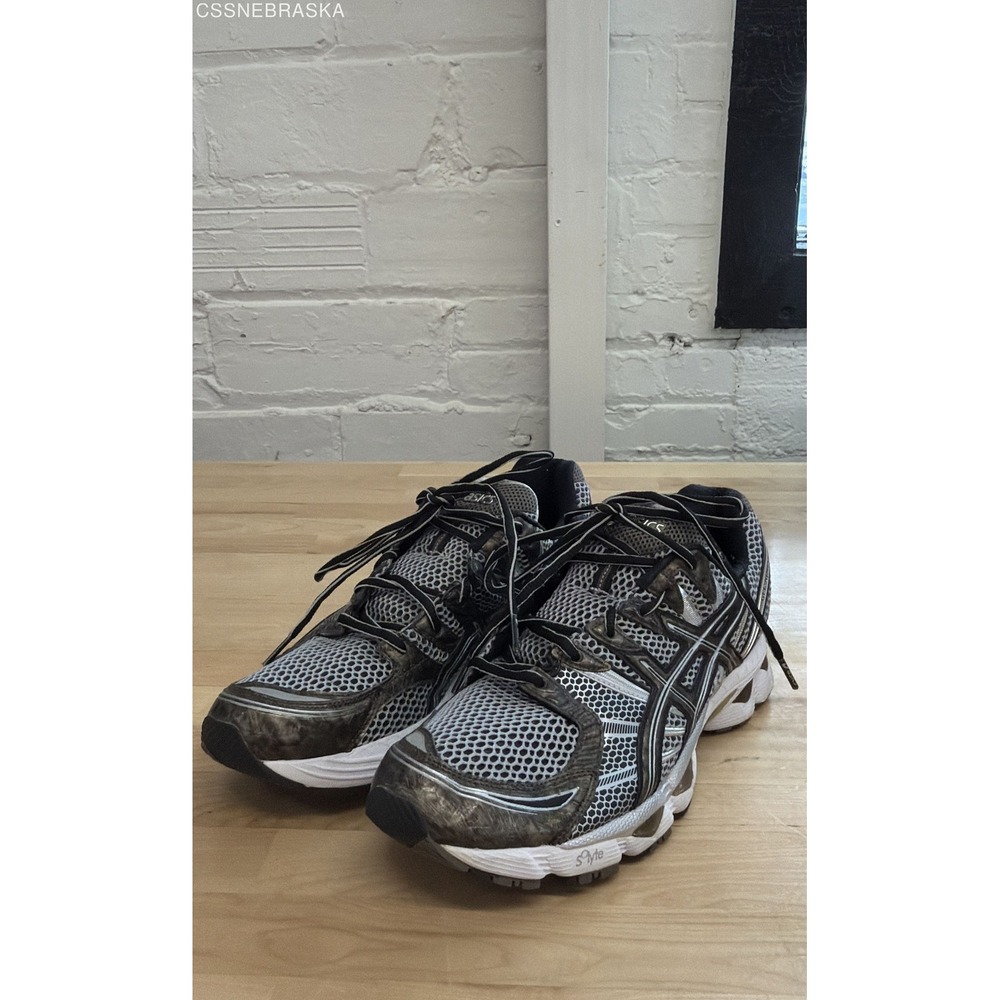 ASICS Metallic Silver Black GEL-Kayano 14 Mesh Running Shoes Sneaker Men's 9.5